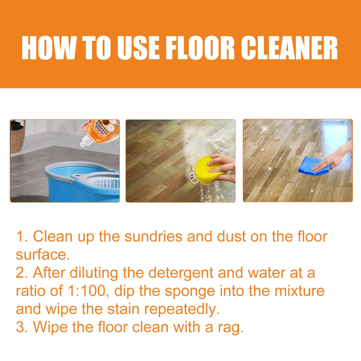 Jue-Fish Floor Cleaner - Deep Decontamination Wood Floor Cleaner