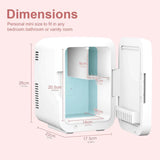 Cooseon 4L Mini Mirror Fridge, Beauty Makeup Skincare Refrigerator