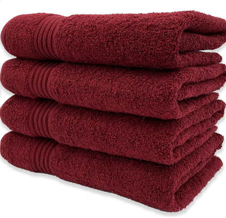 Colored Bath Towels, 4pcs Pack, Extra Soft Bath Towel Set, Premium Quality
