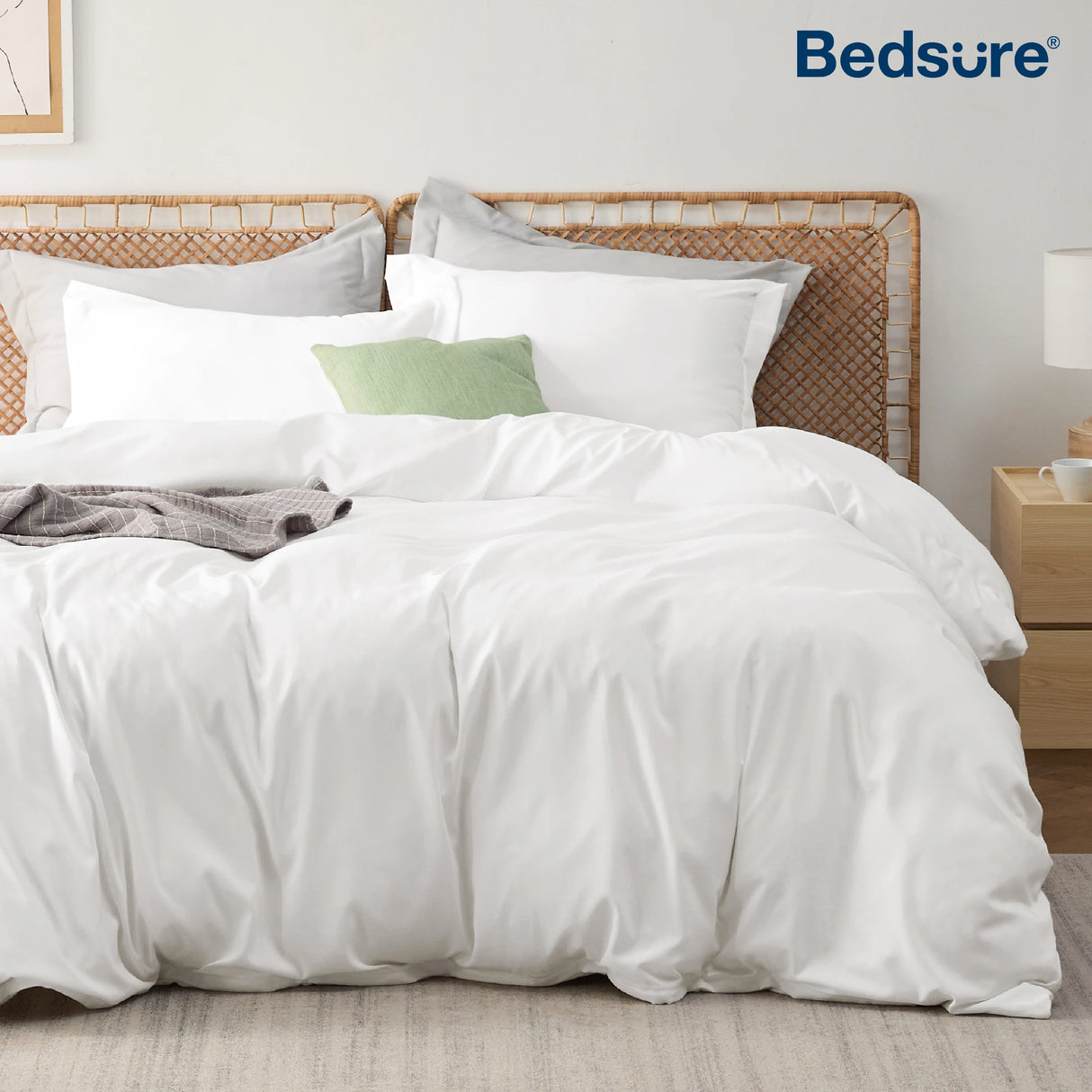 Bedsure Duvet Cover - Polyester & Rayon Derived from Bamboo Cooling Duvet Cover Set