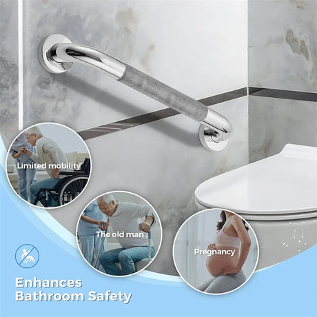 Bathroom Handrail Grab Bar - Stainless Steel Anti Slip Shower Safety Support Handle Towel Rack