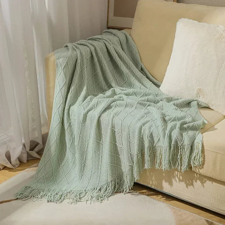 Knitted Throw Nordic Knitted Shawl Sofa Blanket