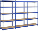 Topeakmart 3PCS 5-Tier Utility Shelves, Metal Adjustable Garage Storage Shelves