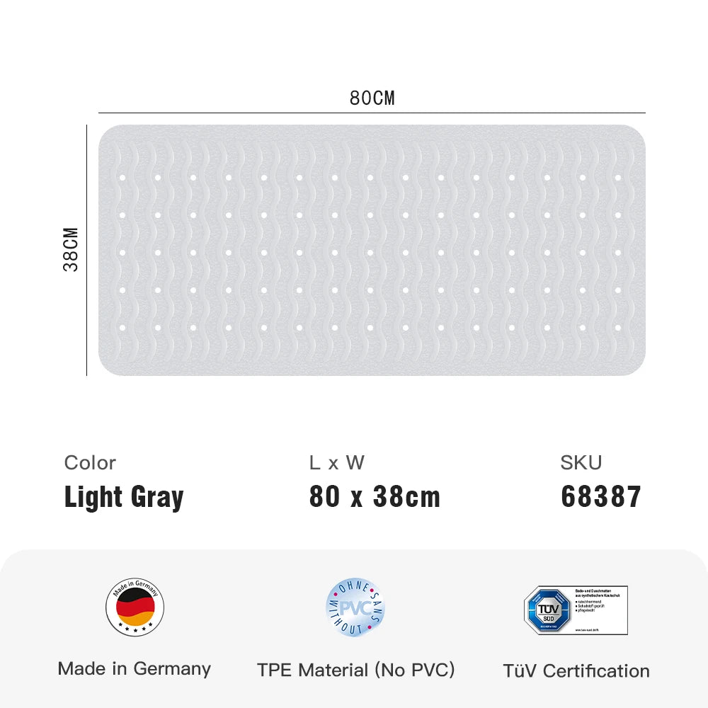 Non slip bath mats - RIDDER Bath Mat with Suction Cup and Drain Hole