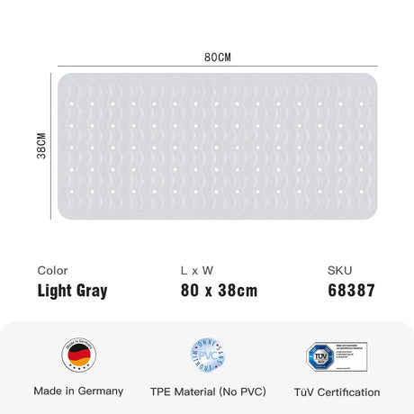 Non slip bath mats - RIDDER Bath Mat with Suction Cup and Drain Hole