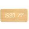 Wooden Digital Alarm Clock - LED Alarm Desk Clock