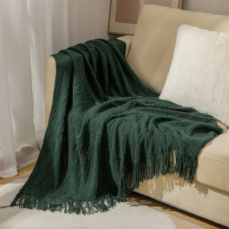 Knitted Throw Nordic Knitted Shawl Sofa Blanket