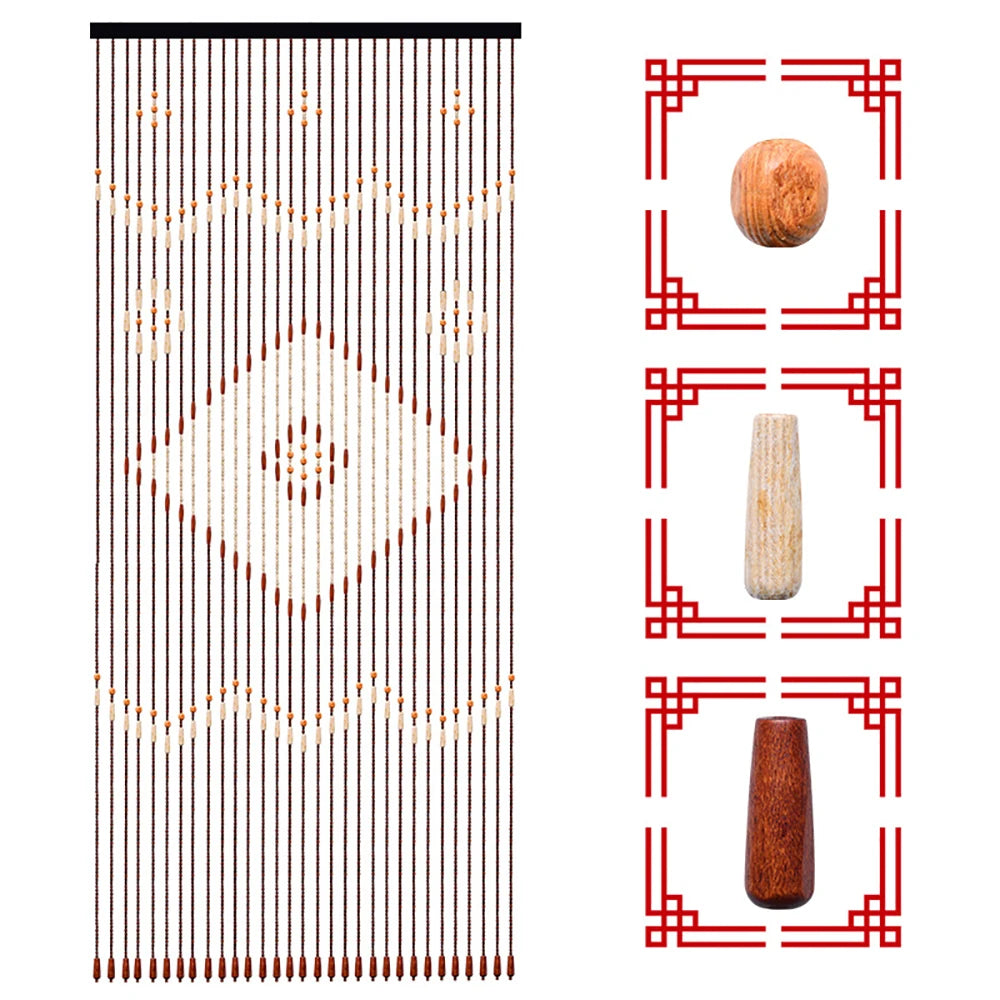 Wooden Bead String Curtain - 31-Line Bead String Curtain