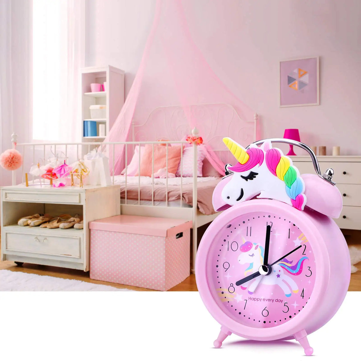 Pink Unicorn Alarm Clock with Backlight