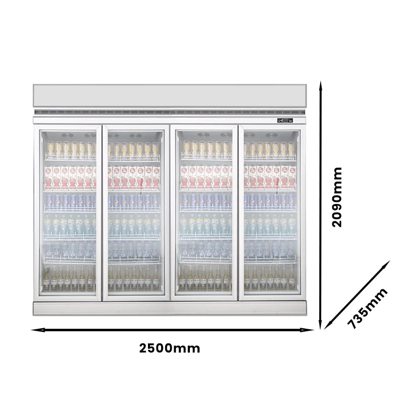 Refrigerated Display Cabinet - Large capacity beverage refrigerator