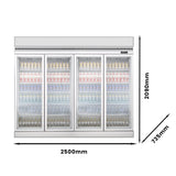 Refrigerated Display Cabinet - Large capacity beverage refrigerator