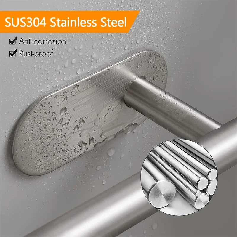 Self-Adhesive No-Drill Steel Toilet Paper Holder