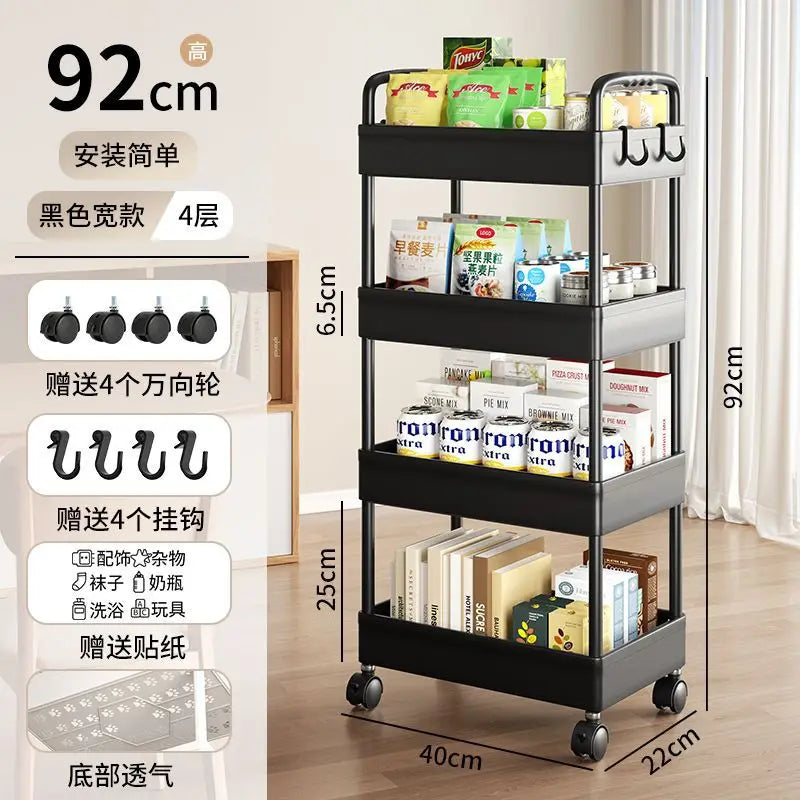 Trolley Rack Multi-Layer Mobile Multi-Functional Storage Rack