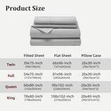 Battilo Double Bed Sheet Set - 4Pieces Bedding Set with Pillowscase