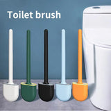 Wall hanging toilet brush - Long Handled Silicone Wall Hanging Toilet Brush