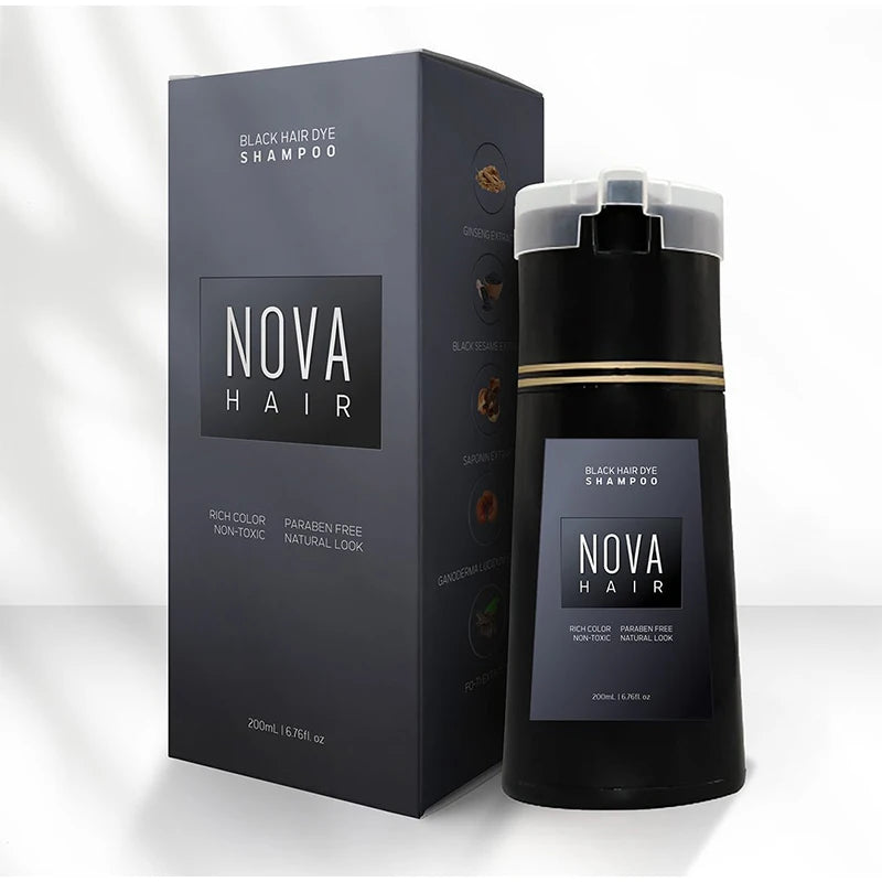 Nova 3-in-1 Hair Dye Shampoo for Men & Women