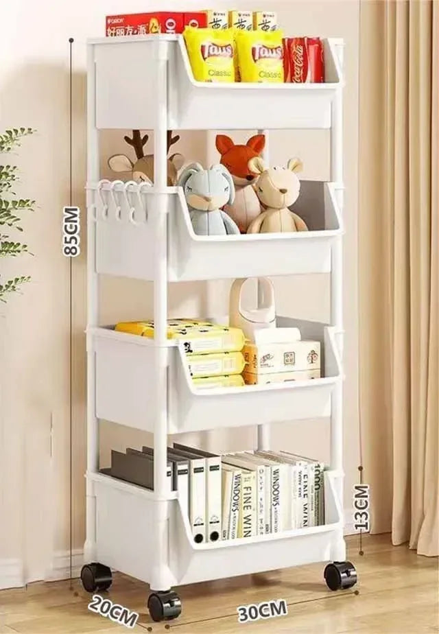 Trolley Bookshelf Kitchen Storage Rack