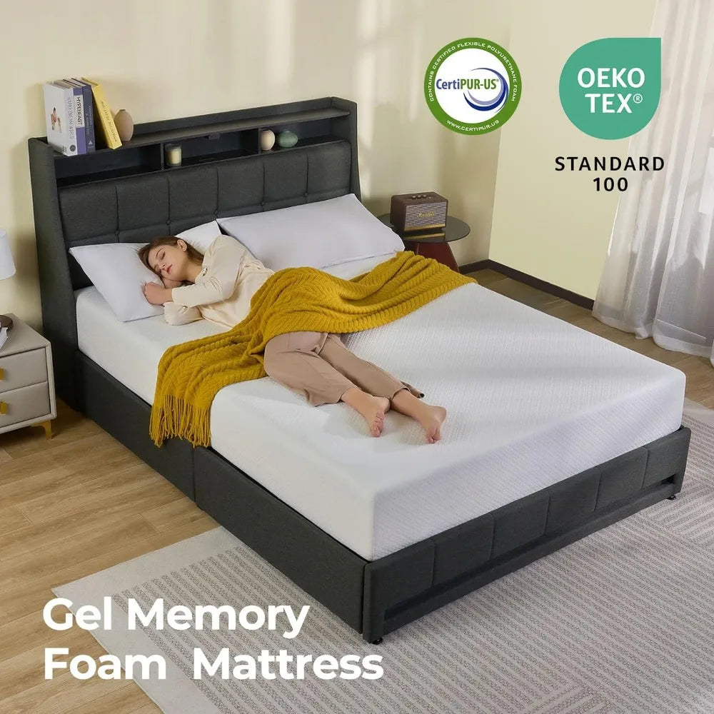 Queen Size Mattress - Gel Memory Foam Mattress in a Box