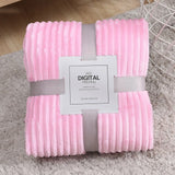 Solid Color Thickened Wide Striped Knitted Blanket