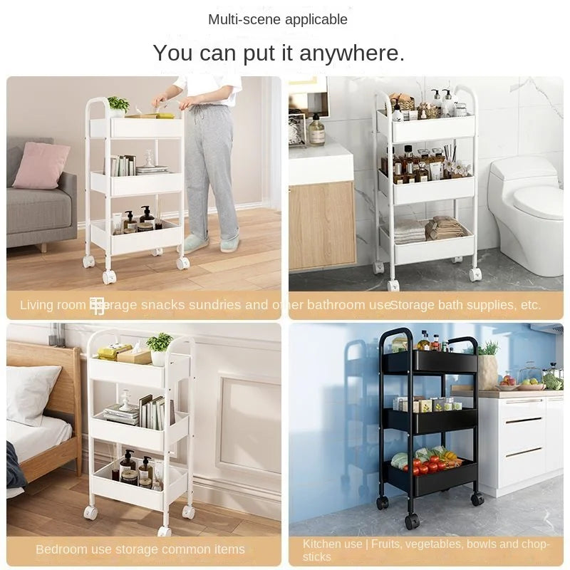 Trolley Rack Multi-Layer Mobile Multi-Functional Storage Rack