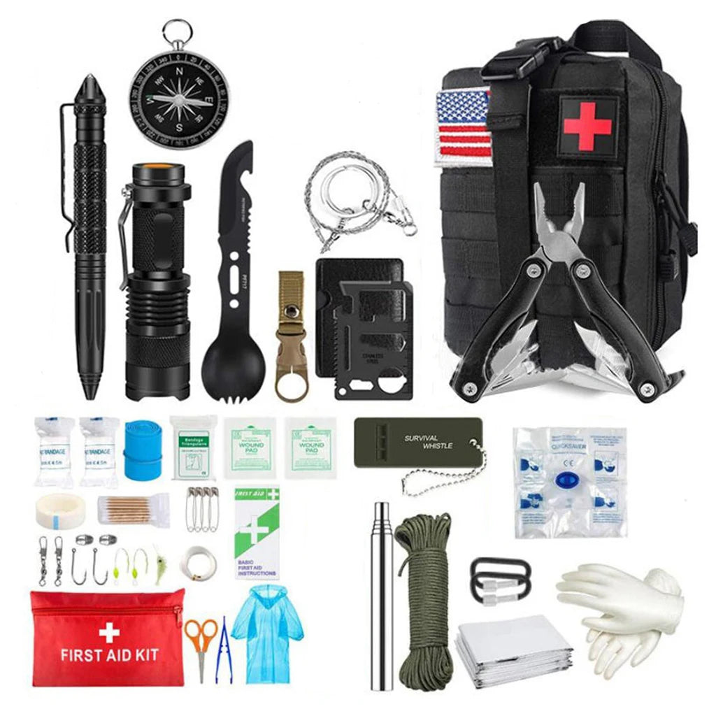 Survival First Aid Kit - Survival Full Set Molle Outdoor Gear Emergency Kits