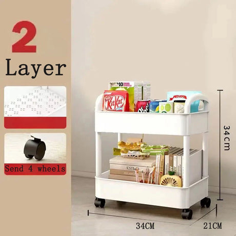 Household Multi-layer Small Cart Storage Rack - Floor To Floor Storage Rack With Wheels