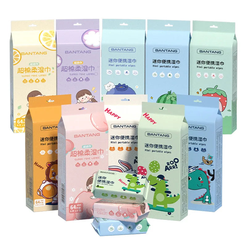 Baby wipes - 64 slices Wet Wipes Soft Moisturizing Baby Wipes