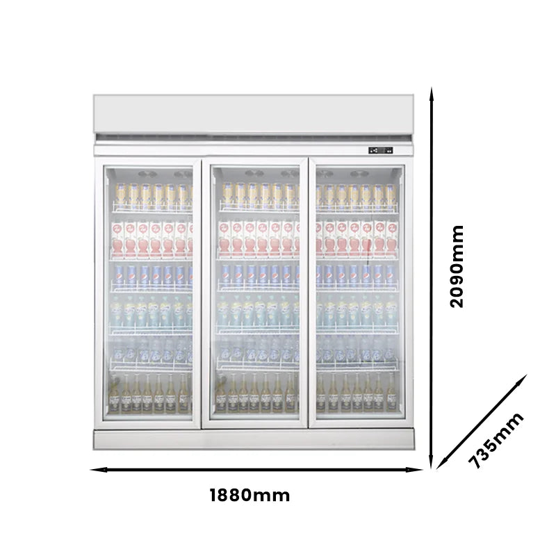 Refrigerated Display Cabinet - Large capacity beverage refrigerator