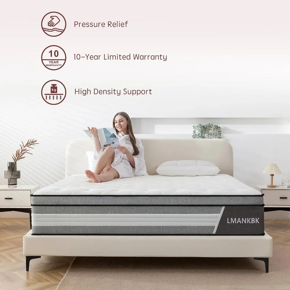 12 Inch Innerspring Hybrid Mattress in a Box with Gel Memory Foam