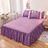 1pc Plain Dyed Solid Color Bed Skirt with Elastic