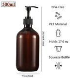 Amber Shampoo Bottles with Pump Dispenser