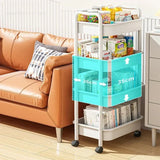 Household Multi-layer Small Cart Storage Rack - Floor To Floor Storage Rack With Wheels