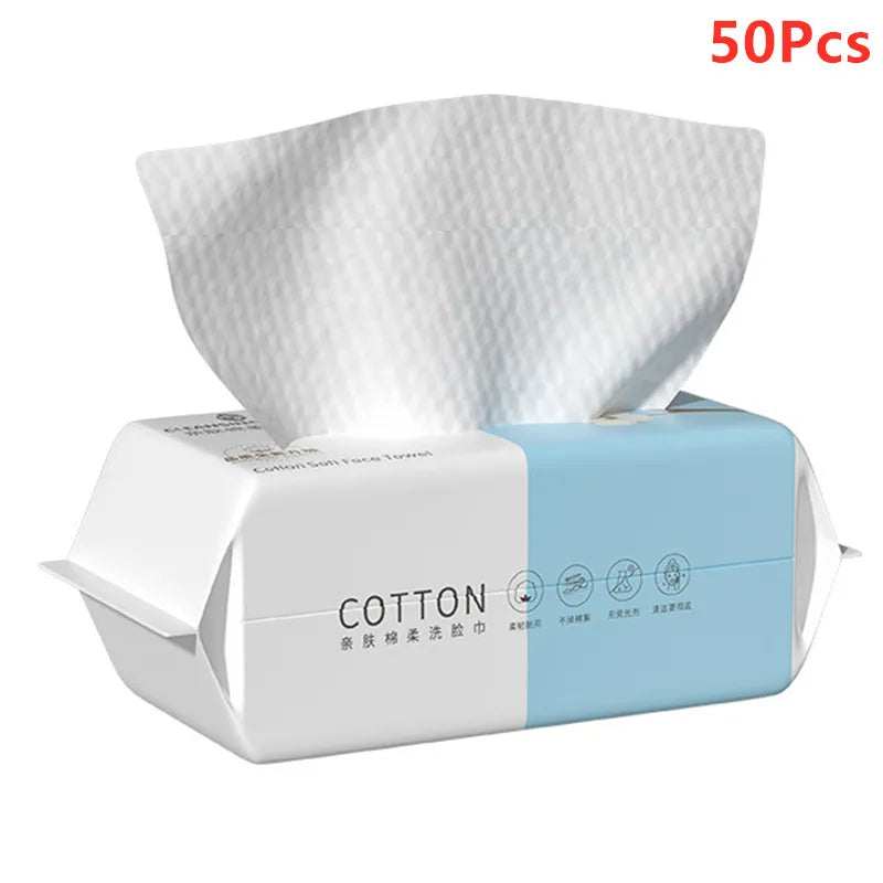 Disposable facial towels - Extra Thick Disposable Facial Towels - Gentle and Absorbent Cotton Makeup Remover Wipes