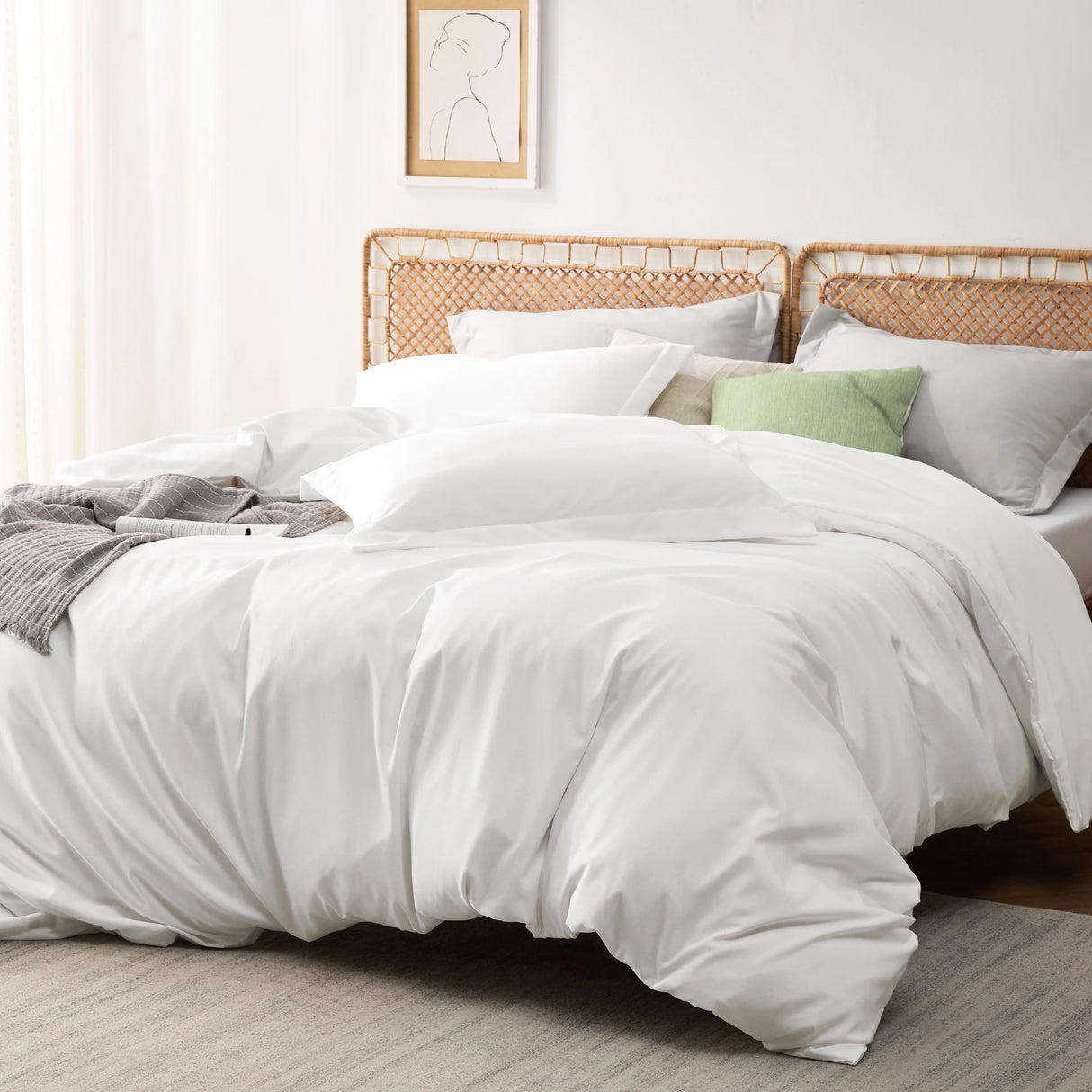 Bedsure Duvet Cover - Polyester & Rayon Derived from Bamboo Cooling Duvet Cover Set