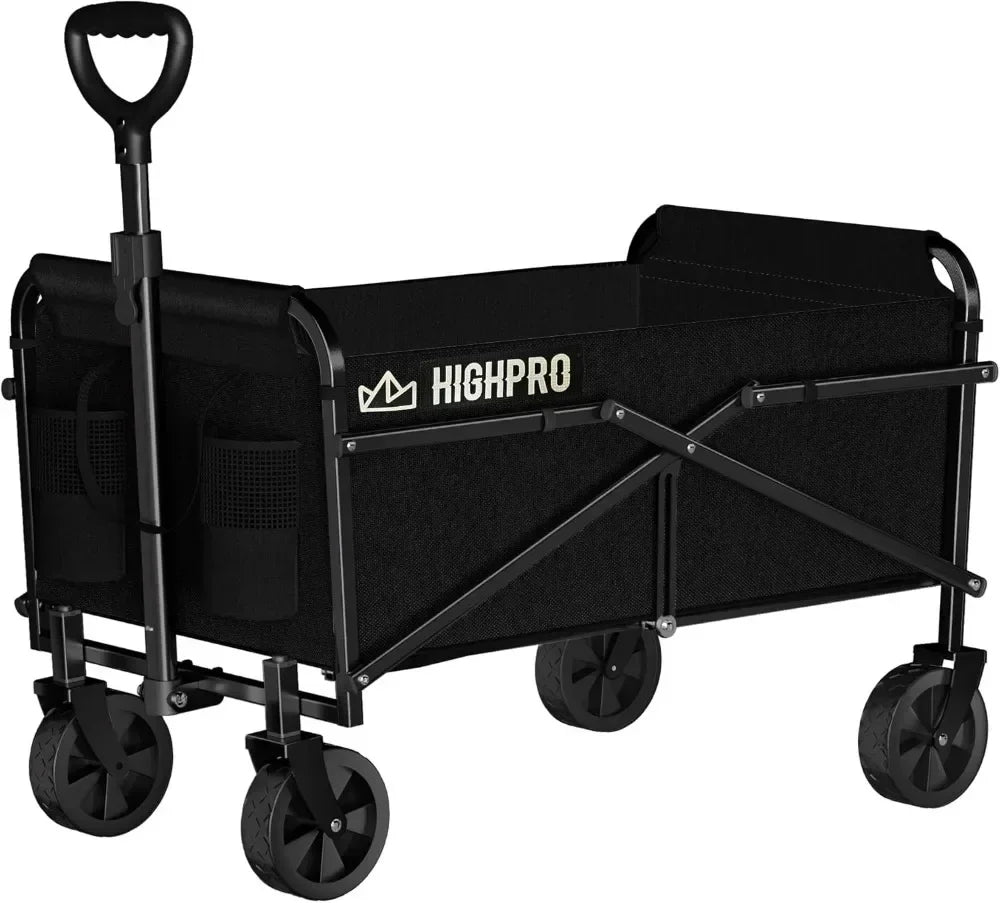 Collapsible Wagon Carts - Foldable Heavy Duty Beach Folding Wagon Cart with Wheels