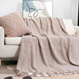 Nordic Knitted TV Blankets with Tassels