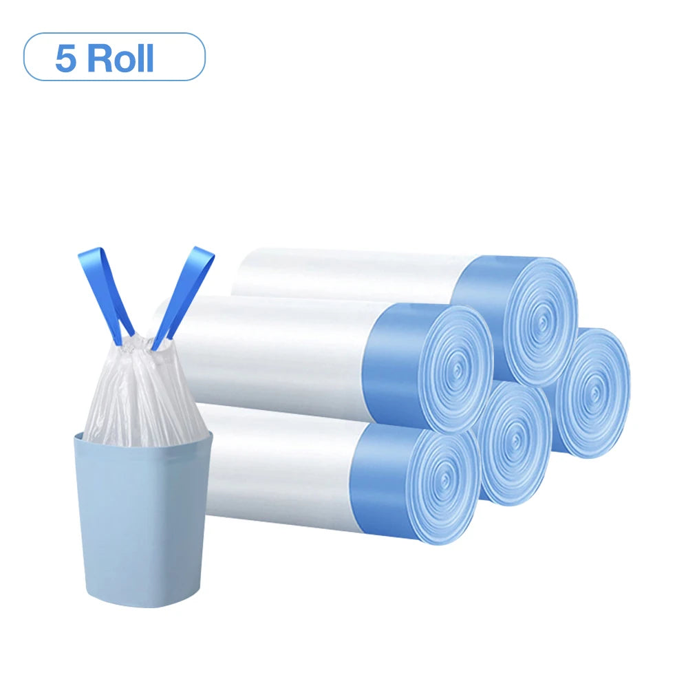 Drawstring garbage bags - 5/10 Rolls 75/150Pcs Drawstring Garbage Bag