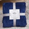 Solid Color Thickened Wide Striped Knitted Blanket