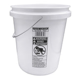 5-gallon plastic pail bucket - White molded from Low Melt Hdpe