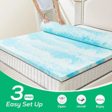 2 Inch Twin Mattress Topper, Cooling Gel Memory Foam Bed Topper for Twin Size Bed