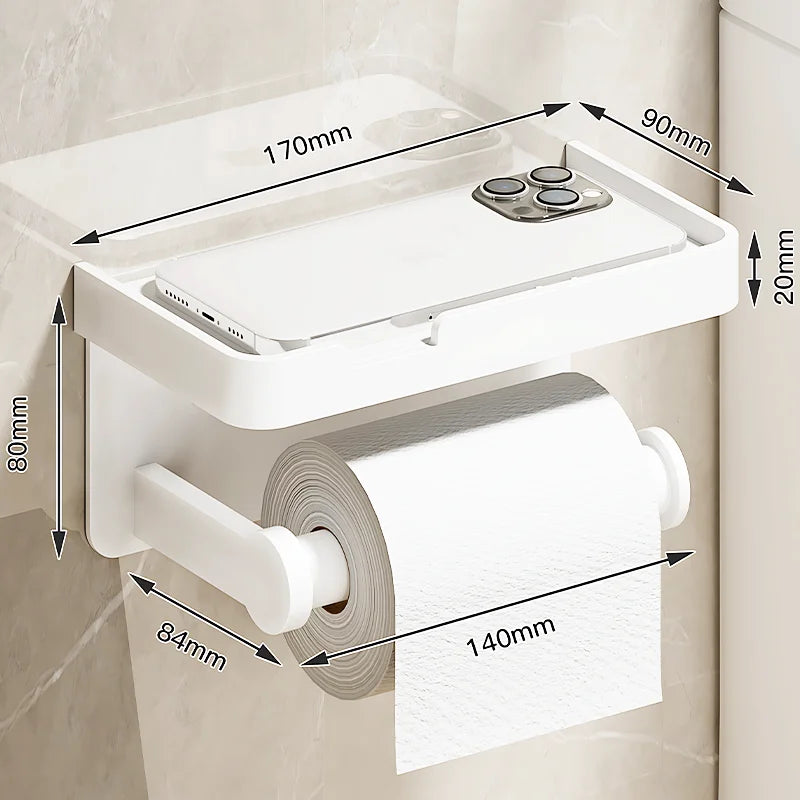 Wall-Mounted Aluminum Alloy Toilet Paper Holder