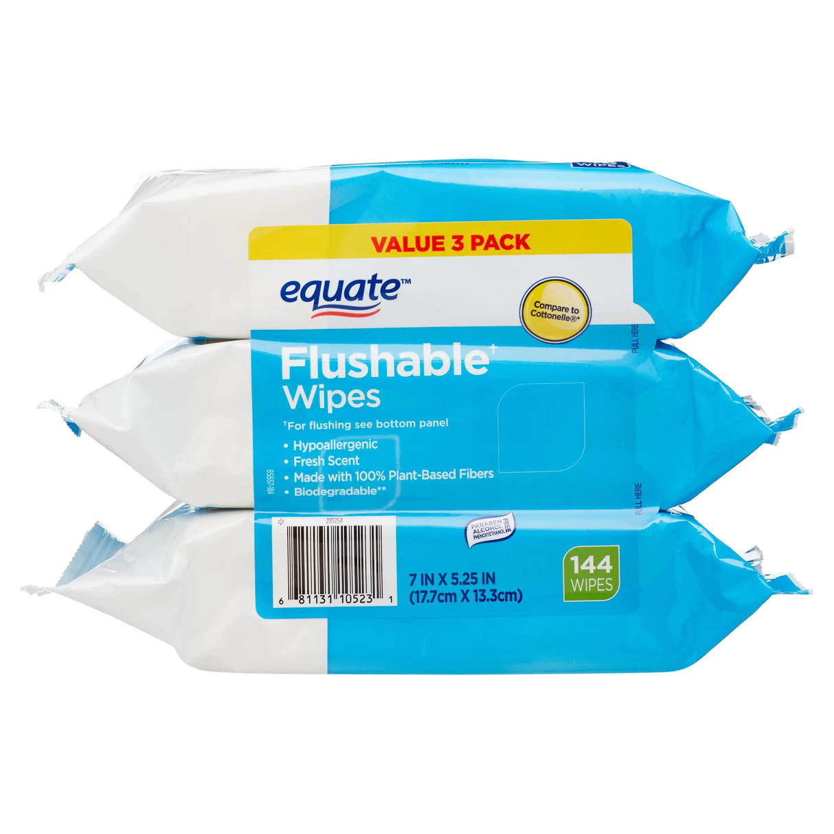 Flushable wipes - Fresh Scent Flushable Wipes 3 Packs of 48 144 Total Wipes