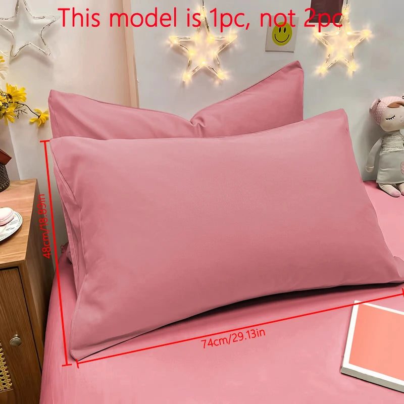 1 Piece Of Matte Solid Color Pillowcase, Bedroom Pocket Sealed Soft Pillowcase & Bedding