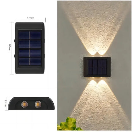 Solar Waterproof Wall Light - 4LED Beads Up and Down Lights