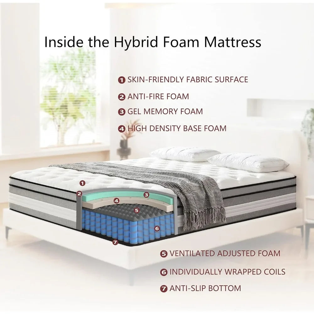 14 Inch King Mattress, 14 Inch Hybrid Mattress