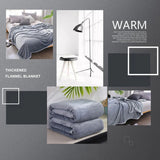 Grey Flannel Fleece Blanket - Soft Warm Throw Bed Covers