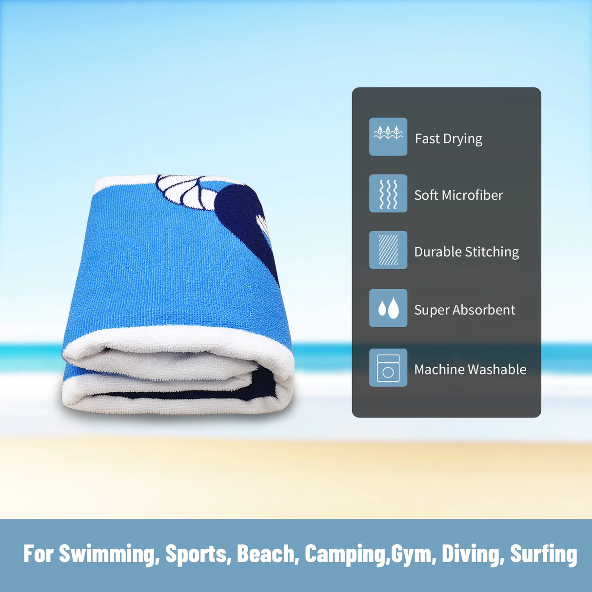 Beach towel - MUTAO Microfiber hairring Printed beach towel