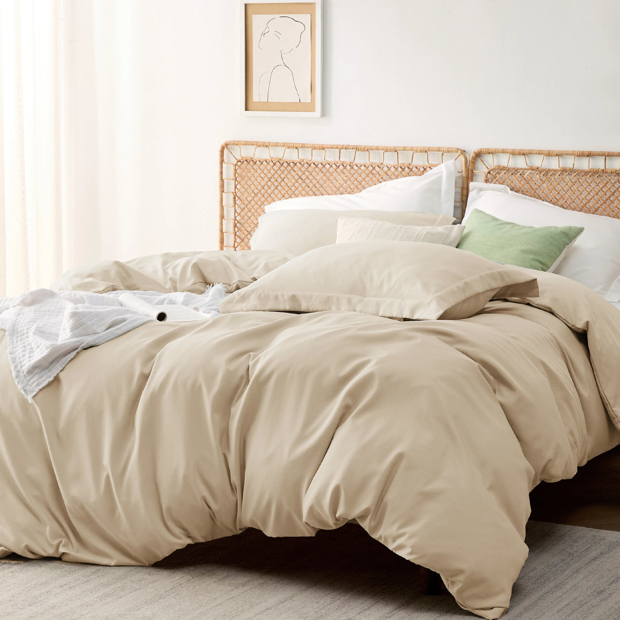 Bedsure Duvet Cover - Polyester & Rayon Derived from Bamboo Cooling Duvet Cover Set