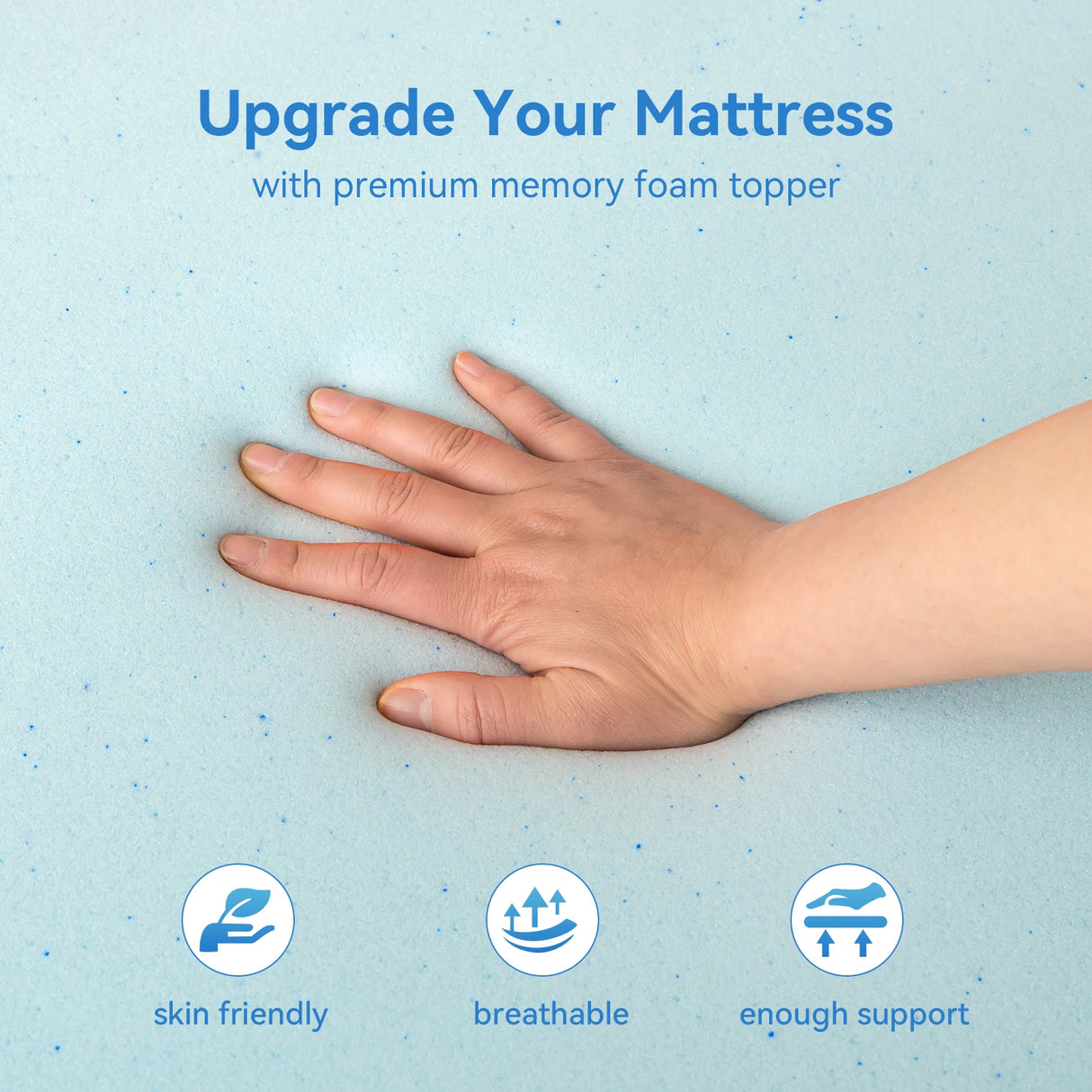 Hcore 1 PC Gel Memory Foam Mattress Topper