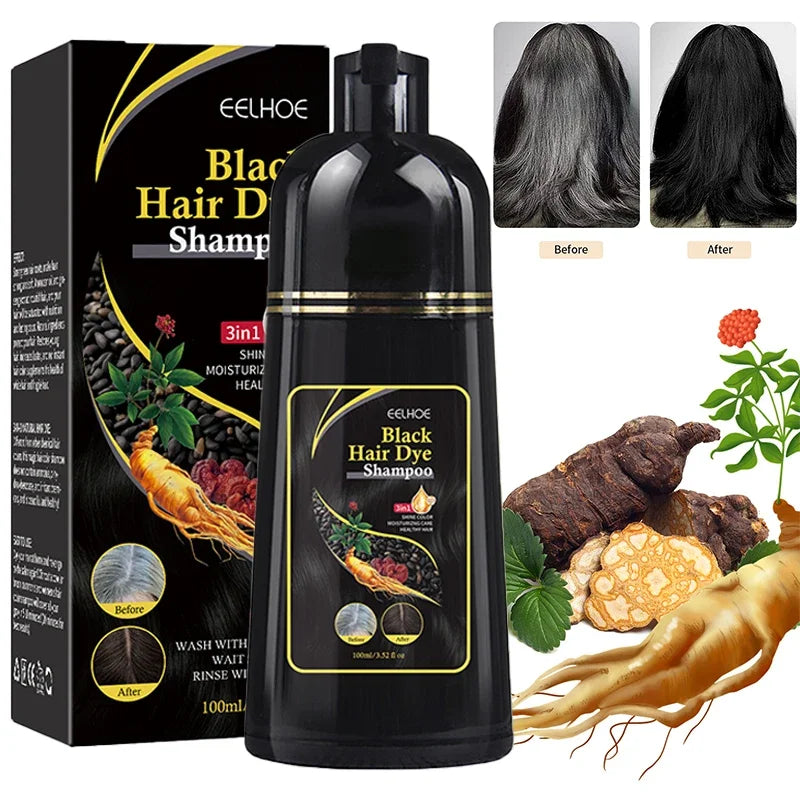 100ml Natural Herbal Hair Dye Shampoo - 3 in 1 Hair Color Shampoo